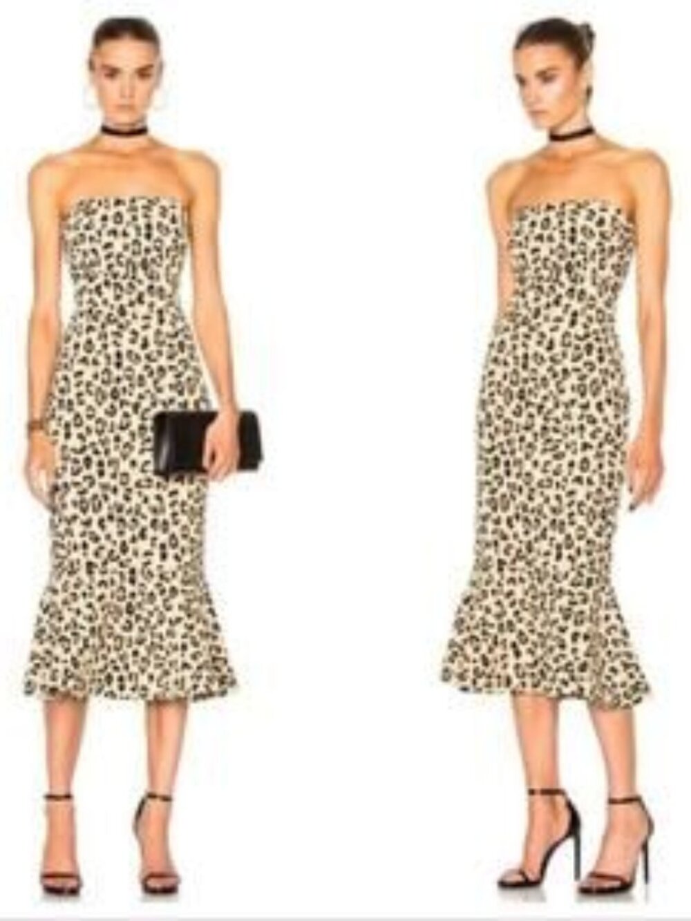 Cinq A Sept Luna leopard print trumpet dress Size 4